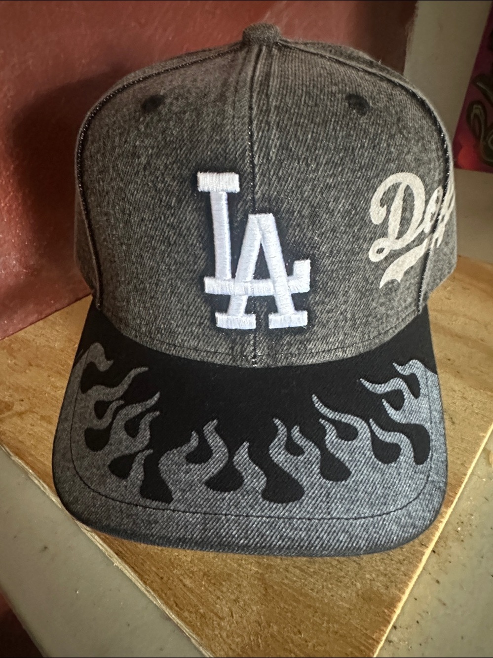 Denim LA flames retro Los Angeles Dodgers baseball snapback hat cap new designer